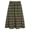 Women's Retro Plaid Wool Blend Midi Skirt - High Waist A-line with Double Pockets for Autumn/Winter