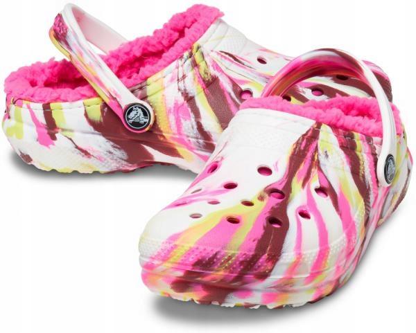 Crocs Classic Lined Marmorierter Clog K 207773 |C12/EU 29-30| Elektrisches Pink/Multi