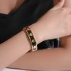 Trendy Fashion Women's jewelry gift Accessory with diamond inlay, heart-shaped letter, 18K Gold stainless steel Bracelet