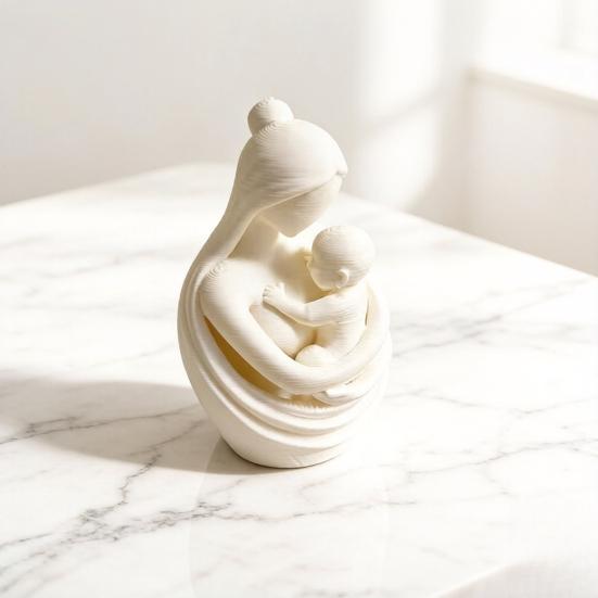 Mother Holding Baby Sculpture 3D Printed Mother And Child Figurine for Nursery Room Table Decor Mother's Day Gifts for New Mom