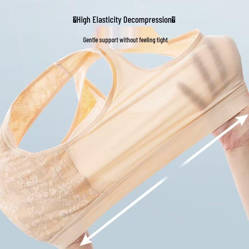 Frühling-Sommer Maulbeerseide Post-Mastektomie BH im Westenstil mit Frontverschluss