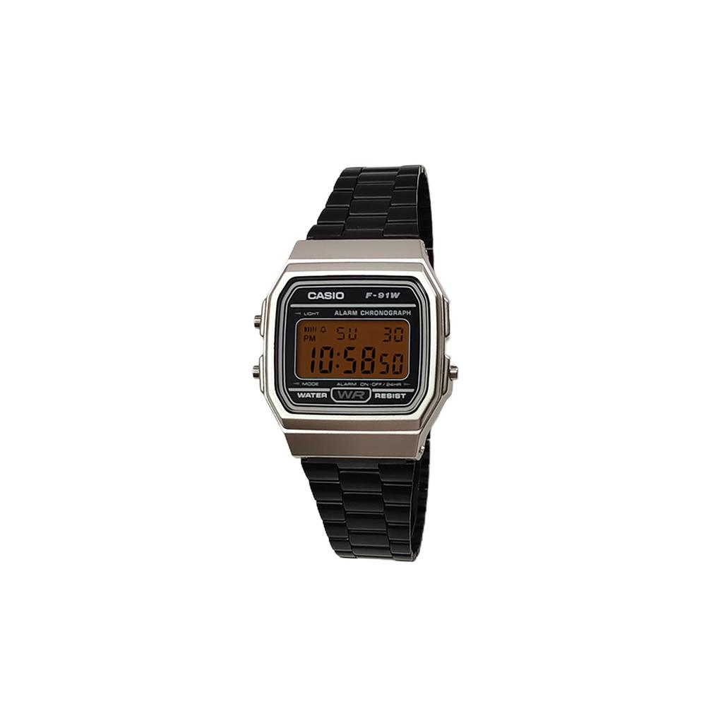 CASIO Custom Collection Quartz Movement Stainless Steel Strap Watch Men's Watches Black Dial F-91WM-7A(Watch5--)