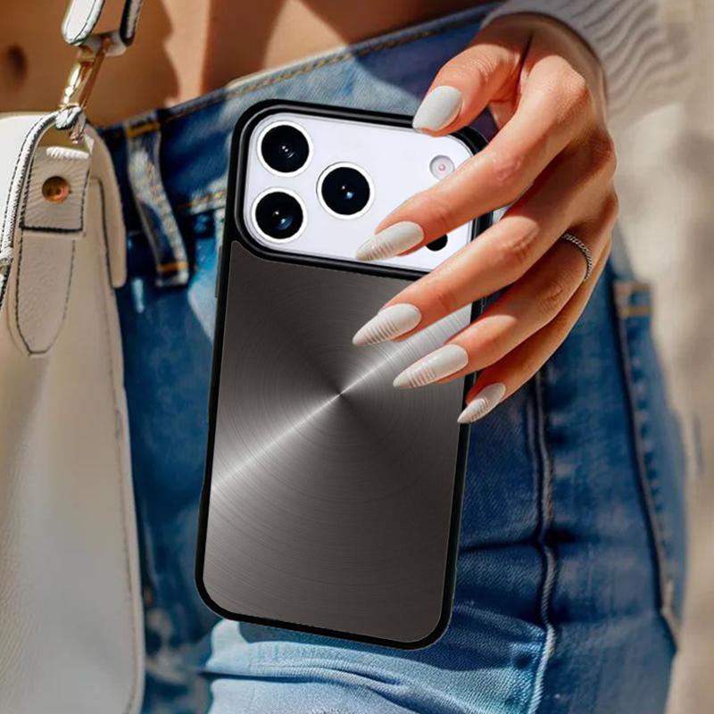 Gebürstete Metalltextur Stahl-Druck Handyhülle Für iPhone 17 Air 14 15 13 12 Max Hülle Für Apple 16 16e 11 Pro Max Plus Coque