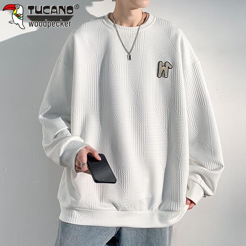 TUCANO Men's Waffle Knit Long Sleeve Round Neck Sweatshirt