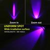 395nm UV Flashlight Blacklight Zoomable USB Rechargeable UV Light Ultraviolet Flashlight for Pet Urine Detection Resin Curing