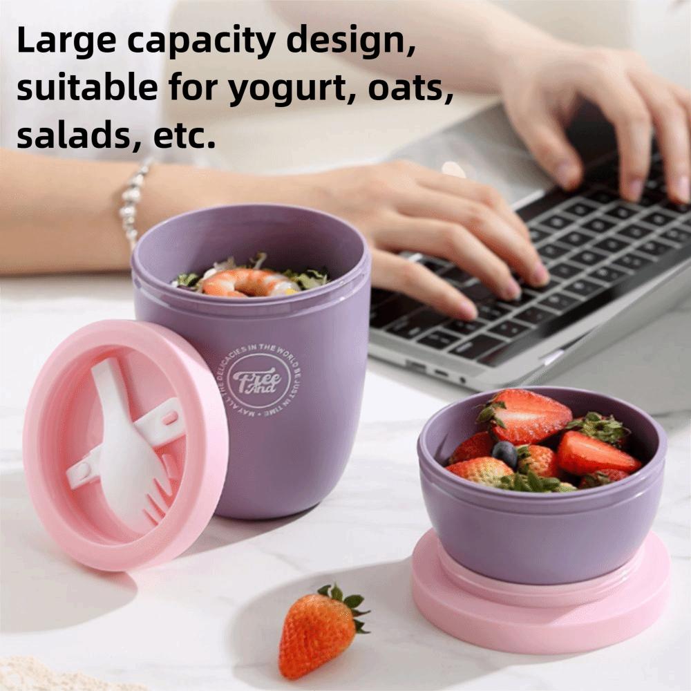 Seal Breakfast Cup Milk Cup Double Layer Fruit Salad Food Storage Box Overnight Oats Container