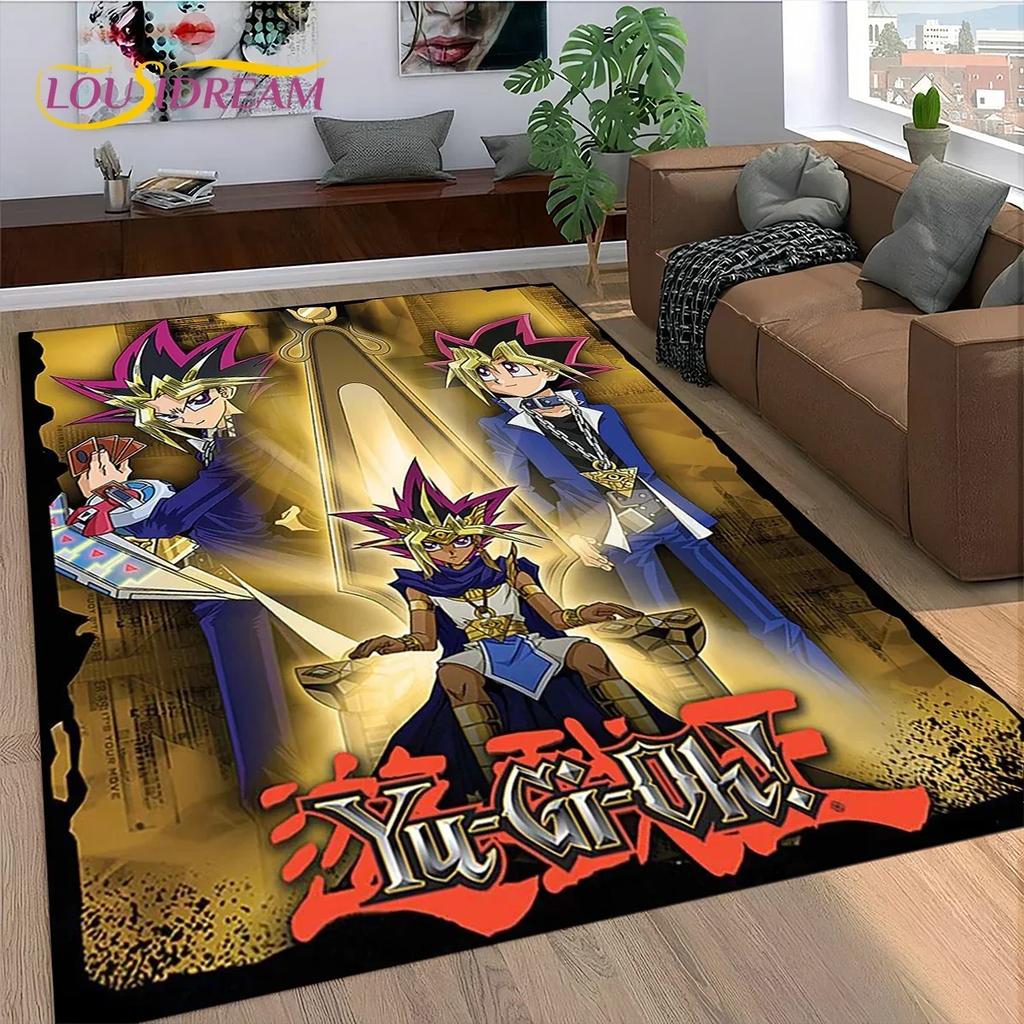 27 Style Yu-Gi-Oh Blue Eyes Dragon Monster Gold Card Cartoon Game Carpet Rug for Bedroom Living Room Home Sofa,Decor Floor Mat