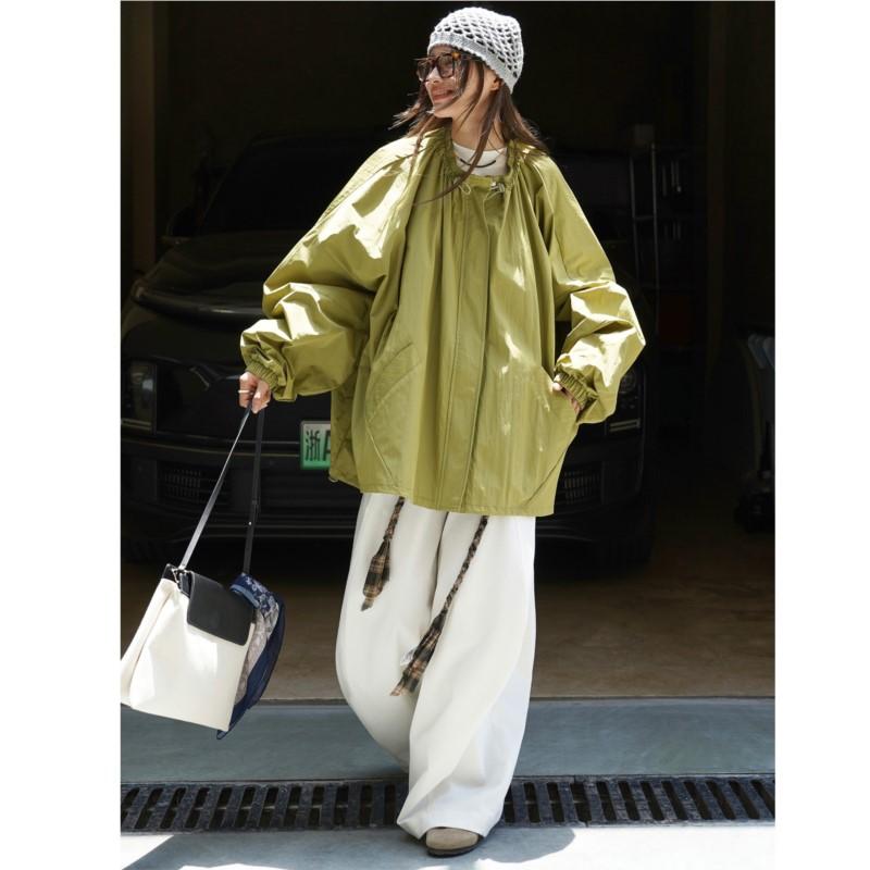 Johnature Korean Outdoor Sports Zipper Jacket Autumn Loose Windproof Casual Jackets For Women