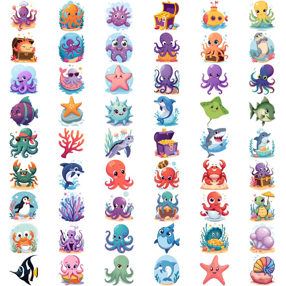 54pcs Temporary Tattoo Ocean Stickers Temporary Tattoo Stickers Decorative Stickers For Arms Children Shoulders