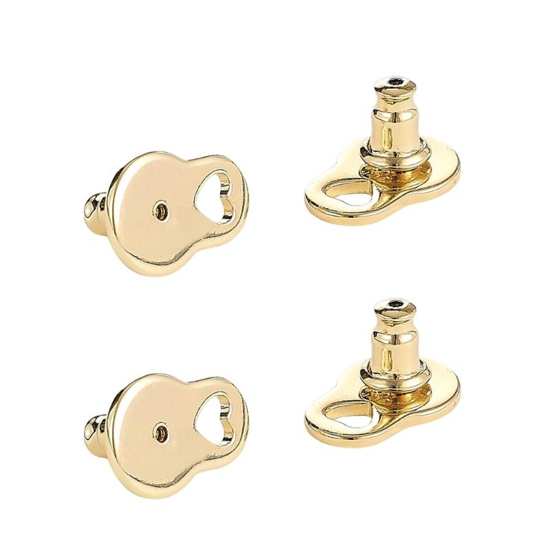 4PCS Droop Resistant Earring Backs Heart Lifters For Heavy Earrings Secure Locking Design Sturdy Copper Material
