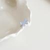 Crystal Butterfly Jewelry Set: Summer Blue Earrings & High-Class Collarbone Necklace with Light Luxury Style