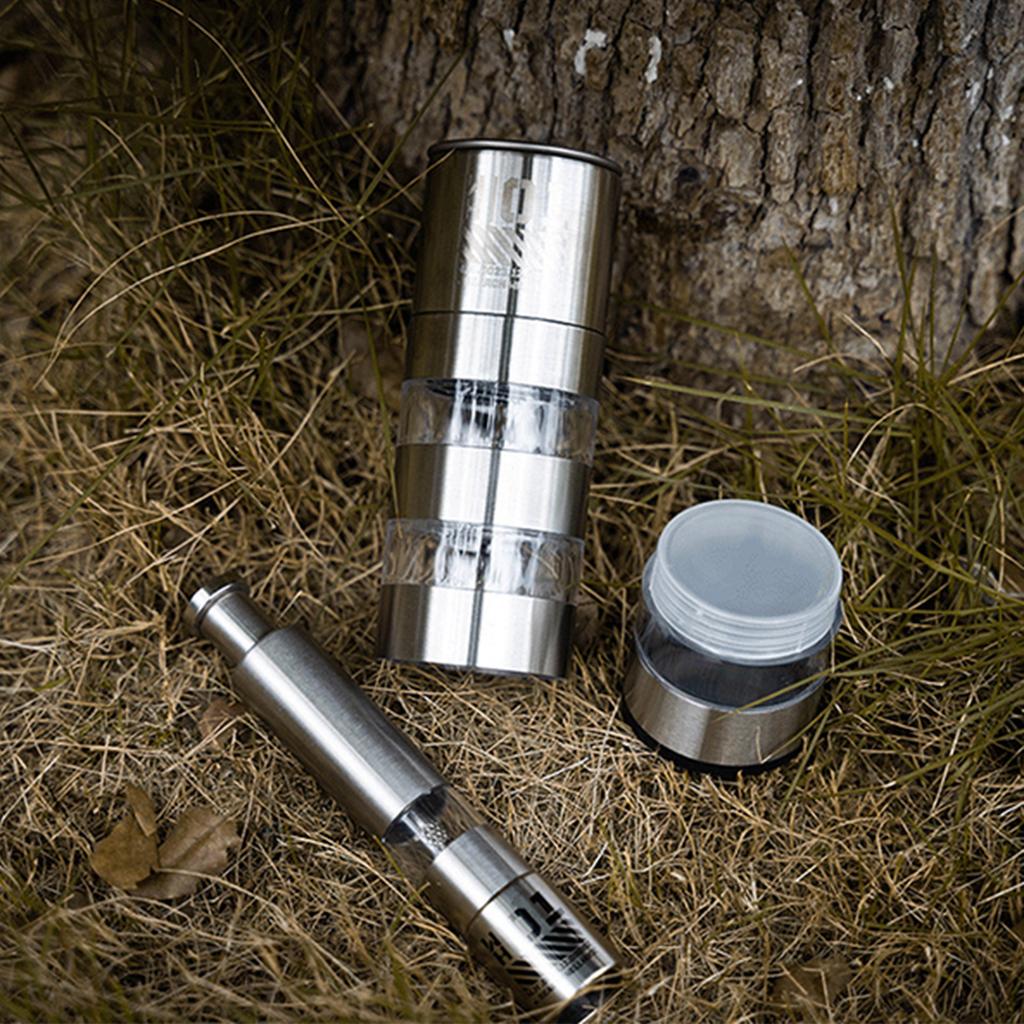 Stainless Steels Salt and Peppers Grinder Practical Thumb Push Button Peppers Grinder for Single Hand Operate Enduring