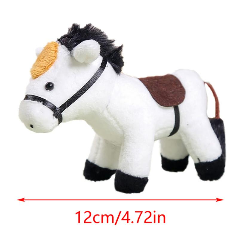 Long-Haired Pony Pendant Soft Brown Horse Plush Horse Doll Stuffed Animal Keychain Girls Bag Pendant Keyring Gifts