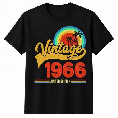 חולצת טי וינטג' 1966 יום הולדת 60 60 שנה מתנת יום הולדת רטרו יוניסקס