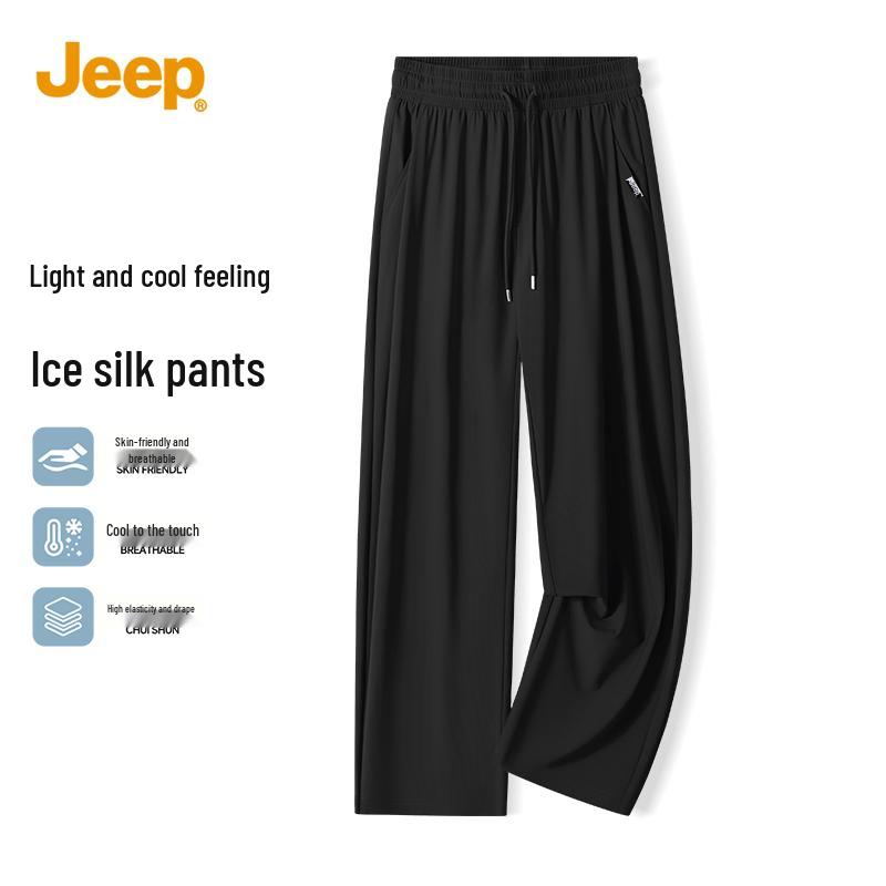 JEEP Men s Quick-Dry Ice Silk Wide-Leg Casual Pants M