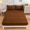 Solid Color Soft Polyester Fitted Sheet Elastic Mattress Cover Single Double Bed Set  120/150/160/180/200/220cm/Bed Fitted Sheet