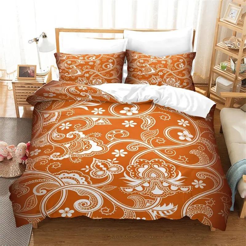 

Paisley Soft Duvet Cover Western Boho Floral Beding Set Vintage Exotic Warm Comforter Cover for Young Boys Young Girls Bedrom Decor Tribal Bed Cover 100*200cm Single