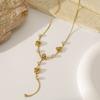 Niche Temperament Exquisite Zircon Necklace Women's High Sense Versatile Collarbone Chain Stainless Steel Flower Fringed Pendant