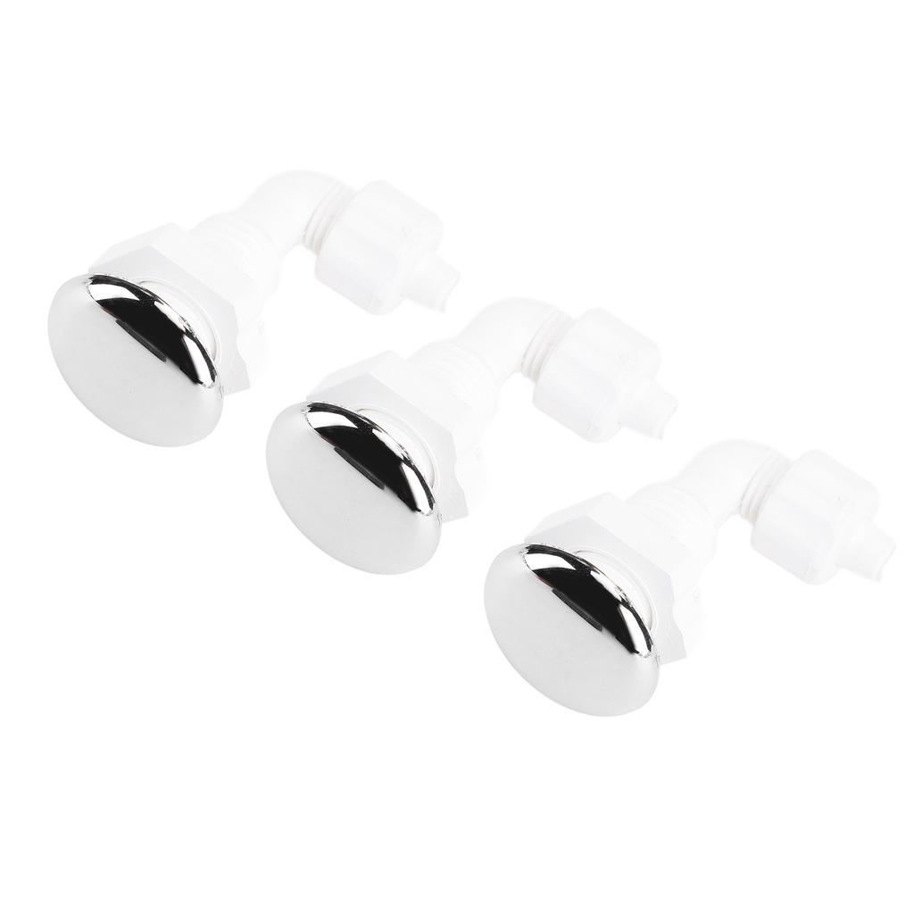 3 Stück Whirlpool Drehbogen Blasenluftdüse Robuste PVC Whirlpool Luftdüse Massage Badewannendüse für