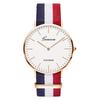 Classic simple thin large dial watch two-pin color matching nylon canvas with quartz watch men's and women's leisure watch