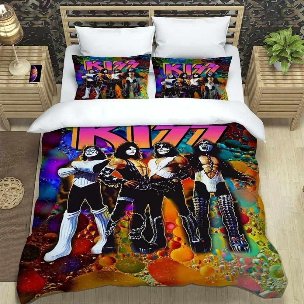 KISS Rock Band Bedding Sets Exquisite Bed Supplies Set Duvet Cover Bed Comforter Set Bedding Set Girls Birthday Gift