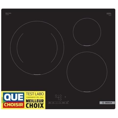 Induction Hob 60cm - BOSCH PUJ611BB5E SER4 Black - 3 Zones - L592xP522 Mm
