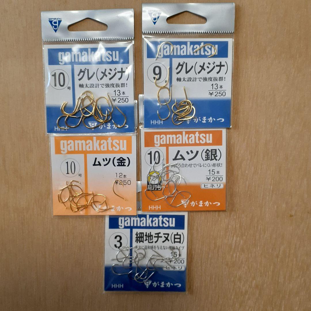 Used Gamakatsu Fishhook 5 Types Set Gre Mutsu Chinu