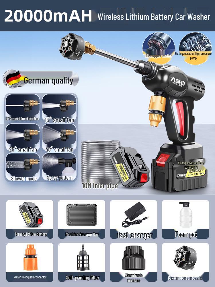 2024 Wireless High-Pressure Car Washer & Disinfection Spray Gun
