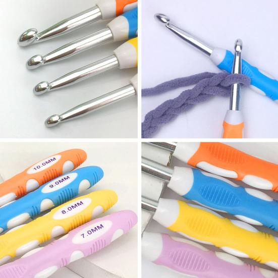 Grand crochet ergonomique avec poignée antidérapante, crochet pour fil épais