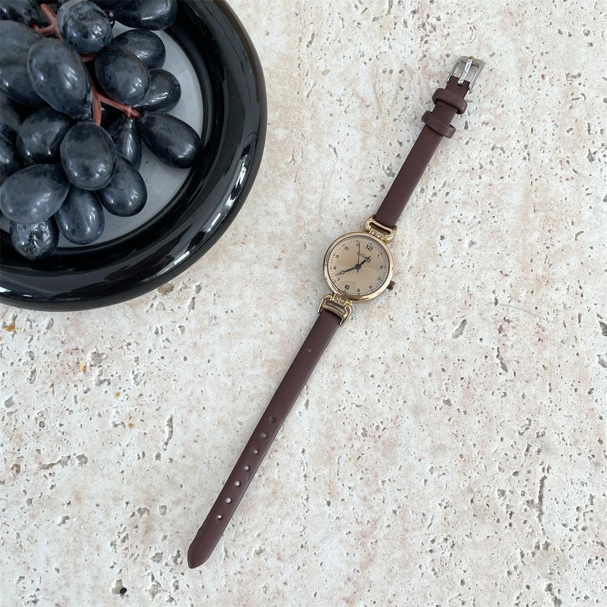 French Retro Round Exam Watch Female Student Niche Light Luxury Simple Fashion Temperament Small