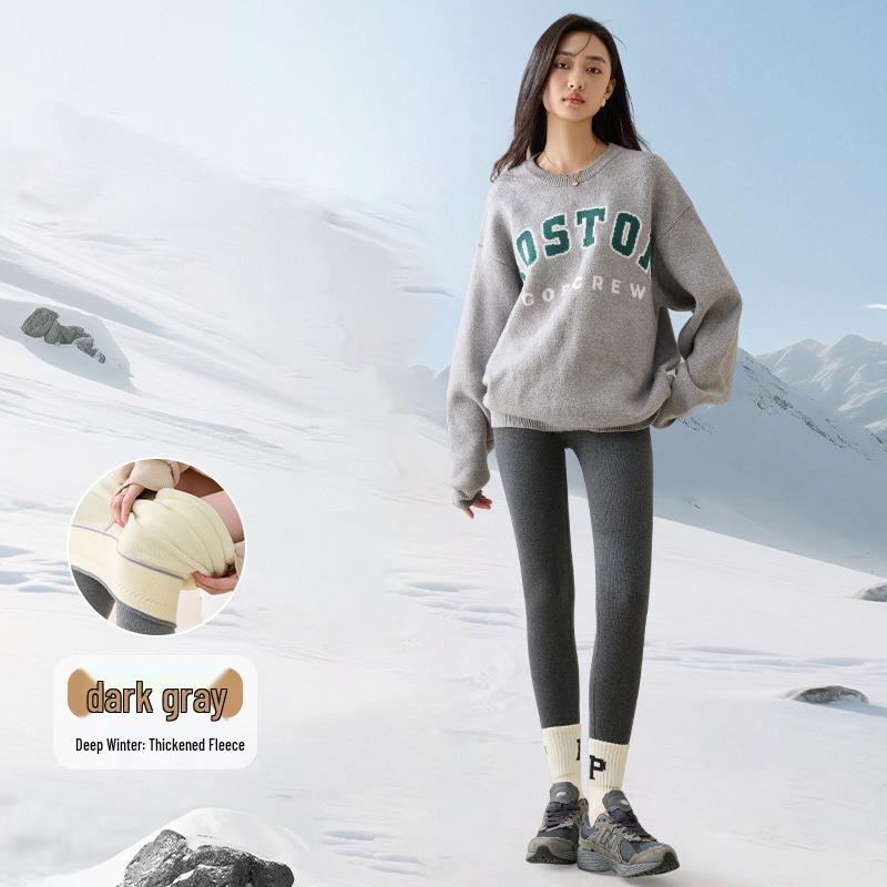 Women's Slimming Extra Thick Lambswool Cotton Pants - Warm Velvet, Non-Bulky, Perfect for Autumn and Winter.