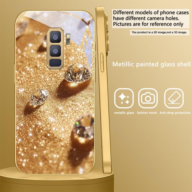 Diamants or brilliant Pour Samsung Galaxy S20 FE S21 S22 S23 Plus S24 Ultra S25Ultra S21+ S9+ S22Plus Coque de téléphone en verre doré