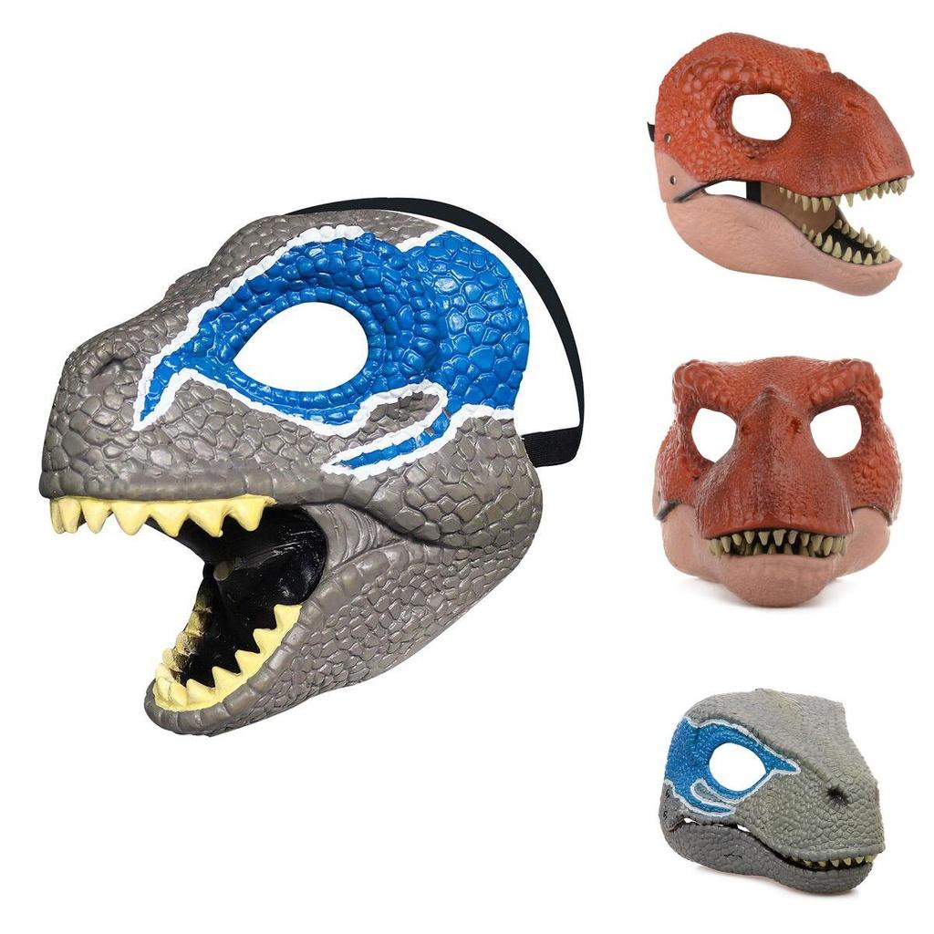 Blue/grey/green Dinosaur Moving Mouth Mask Fits Children And Adults