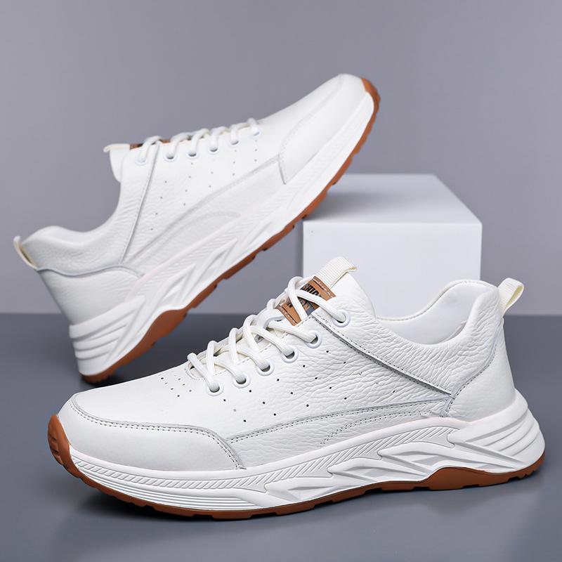 Fashion Genuine Leather Mens Shoes Leisure Walk Sneakers  Non-Slip Running Shoes Lightweight Anti-slip Outdoor Sports Footwear Trainers
