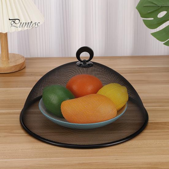 Couvercle Dôme Alimentaire Rond Métallique, Protecteur à Maille Fine, Tente à Gâteau Robuste avec Poignée, Filet Anti-poussière pour Barbecue Pique-nique Extérieur Cuisine
