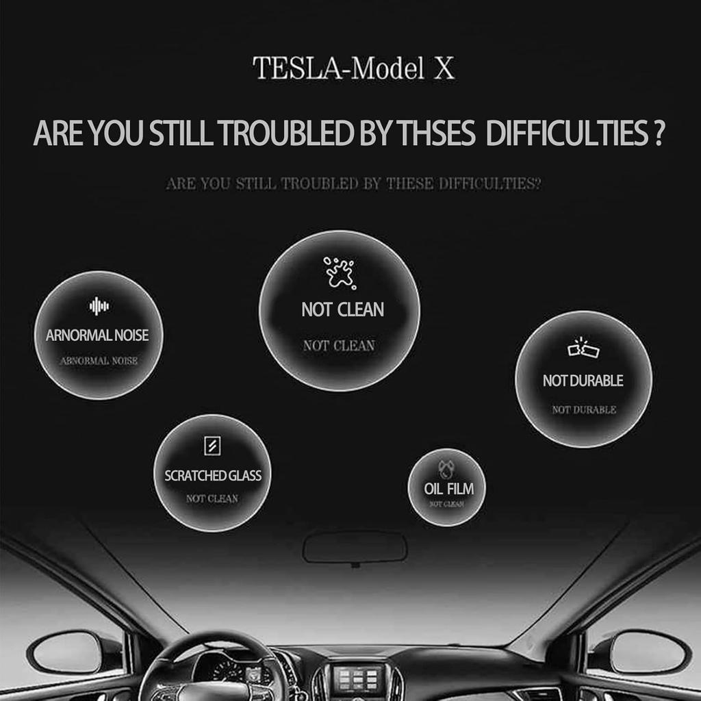 Windshield Wiper Blades For Tesla Model X With Integrated Washing,Tesla Silicone Windscreen Wiper Blades All-Seasons Applicable, Original Equipment