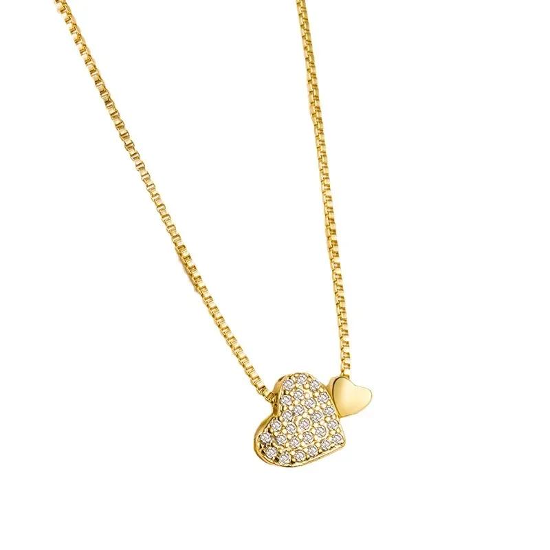 925 Sterling Silver Luxury Crystal Love Heart Pendant Necklaces for Women Silver 925 Female Chokers Jewelry Collares Para Mujer