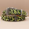Cross Belt Leopard Print Western Rhinestone Belt Personalized Denim Woman Rivet Jeans Belt