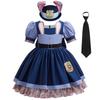 Girls Judy Bunny Police Officer Dress Zootopia 2 Bunny Costume for Kids Cosplay Dress With Accessories Fancy Outfits