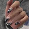 Gradient Black White Graffiti Nail Art Tips Women - Removable Wearable Press-On Nails In Retro Style
