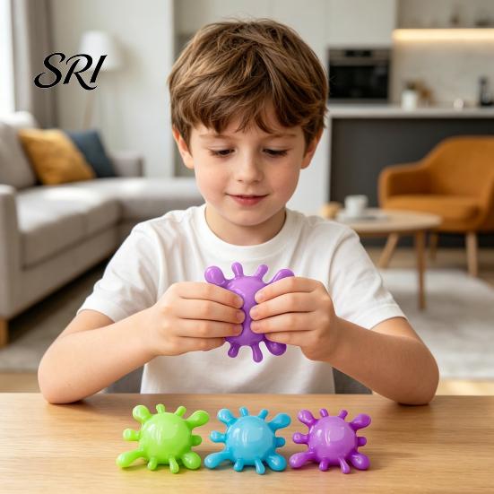 Hand Exercise Ball Splash Shaped Squeeze Slow-Rising Soft Fidget Toy for Stress Relief Non-Sticky Portable Fun Decompression Gadget Kids Adults