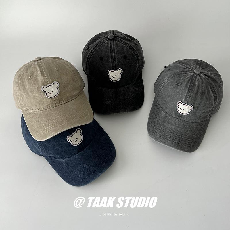 Embroidered Cute Bear Baseball Cap For Men And Women Adjustable Hats Street