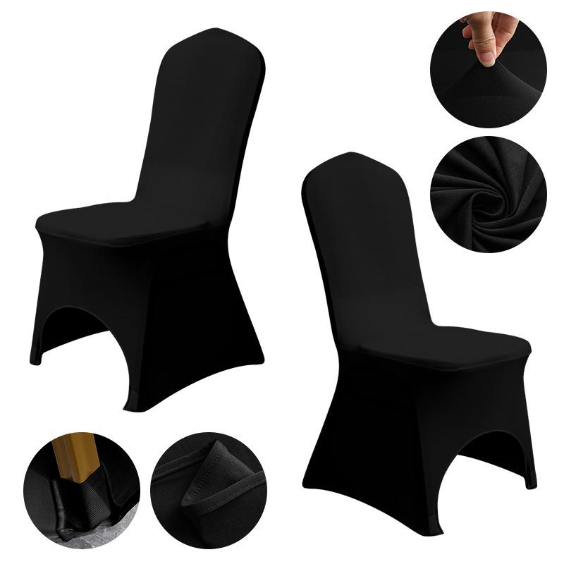 High-End Hotel Hochzeit Bankettszene Polyester Einteiler All-Inclusive Weißer Stuhlbezug, Elastischer Stuhlbezug