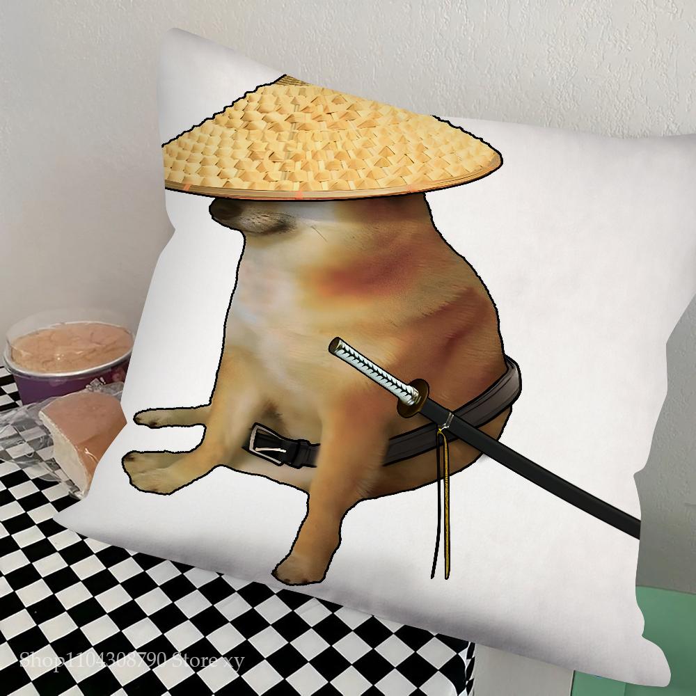 Cheems Shiba Inu Doge Pillow Case Square Pillow Bedroom Sofa Leisure Comfort Cushion Car Living Room Home Decoration