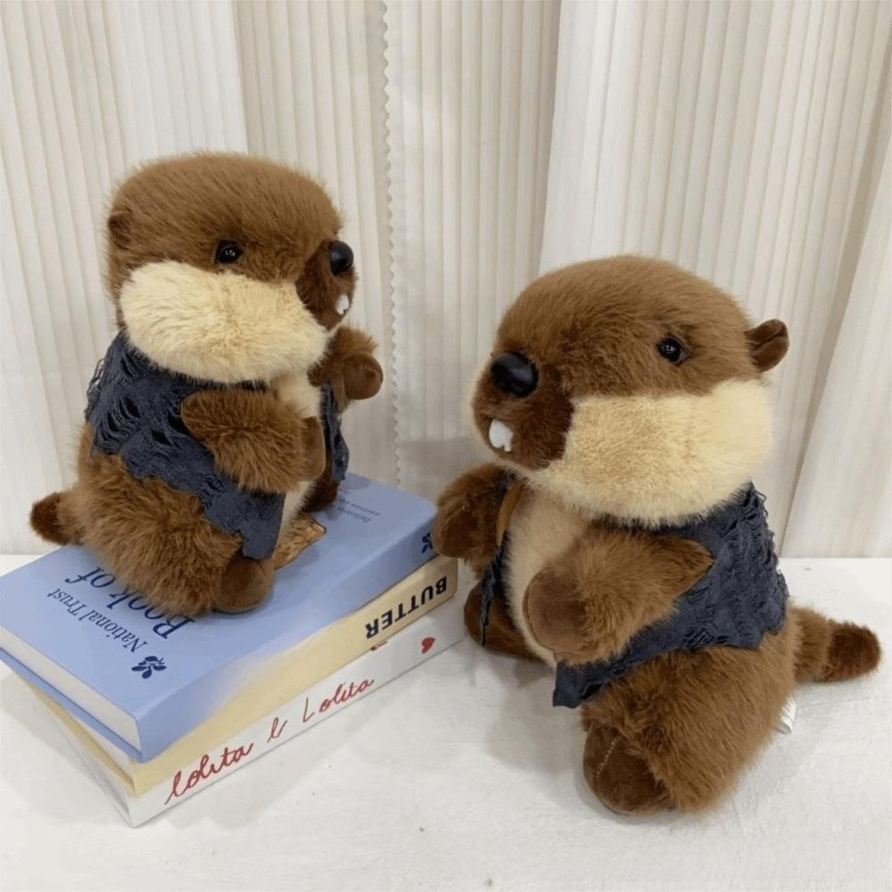 Soft Vest Groundhog Plush Doll Popular Vest Marmot Plush Doll Marmot Plush Toy Home Decor