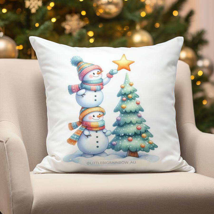 Home Decor Christmas Snowman & Tree Pillows Suitable For Sofa Bedroom Car Pillow Cover Cushion Rectangular Back Cushion
