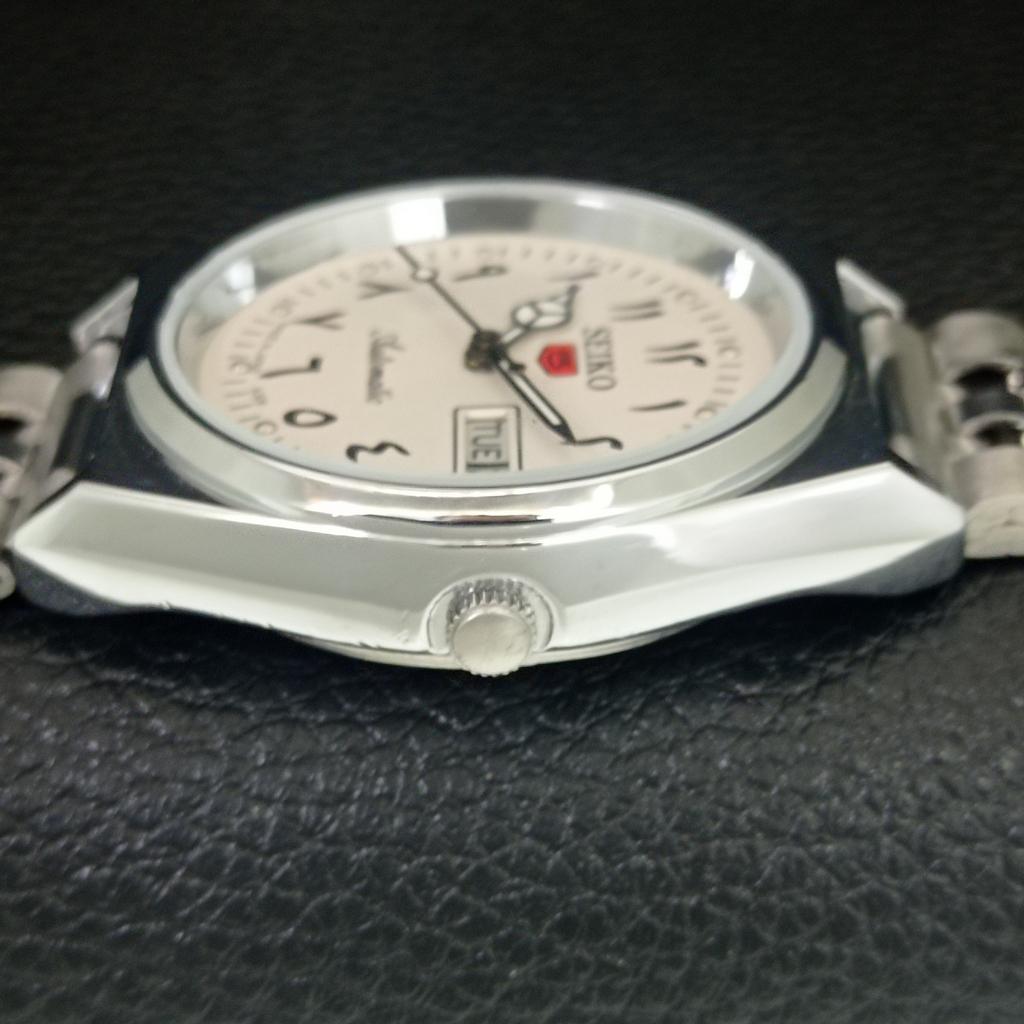 JAPAN VINTAGE REFURBISHED SEIKO 5 AUTOMATIC 6309A MENS WHITE WATCH a442569-1