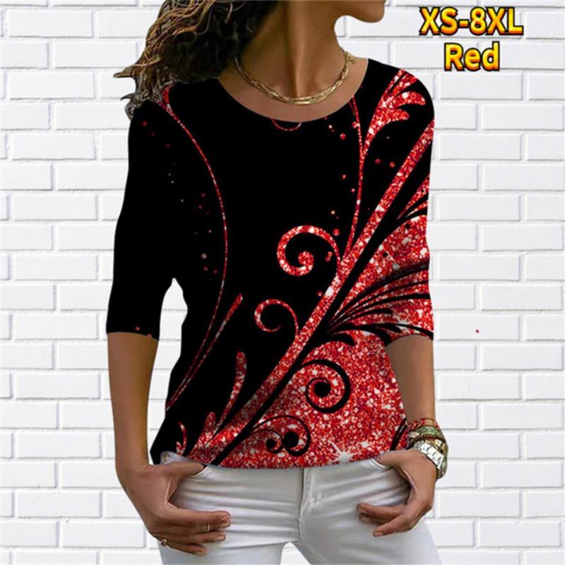 

Женская футболка с характерным диагональным вырезом и нерегулярным цветочным принтом, цифровая 3D-печать, женская одежда, модная уличная женская футболка в стиле Харадзюку XS