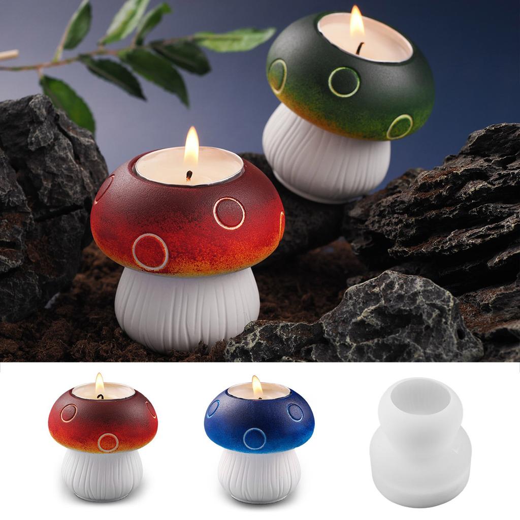 Silicone Candle Holder Molds Silicone Crafting Molds Mushroom Shape Candle Base Moulds Silicone Texture for Crafting