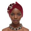 New Sticky Flower Solid Color Watermelon Hat Baotou Hat African Hat Muslim Hat